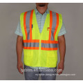 Wholesale Neon Yellow ANSI 100% Polyester Mesh High Visibility Traffic Safety Vest With Reflective Tapes And Zipper Front